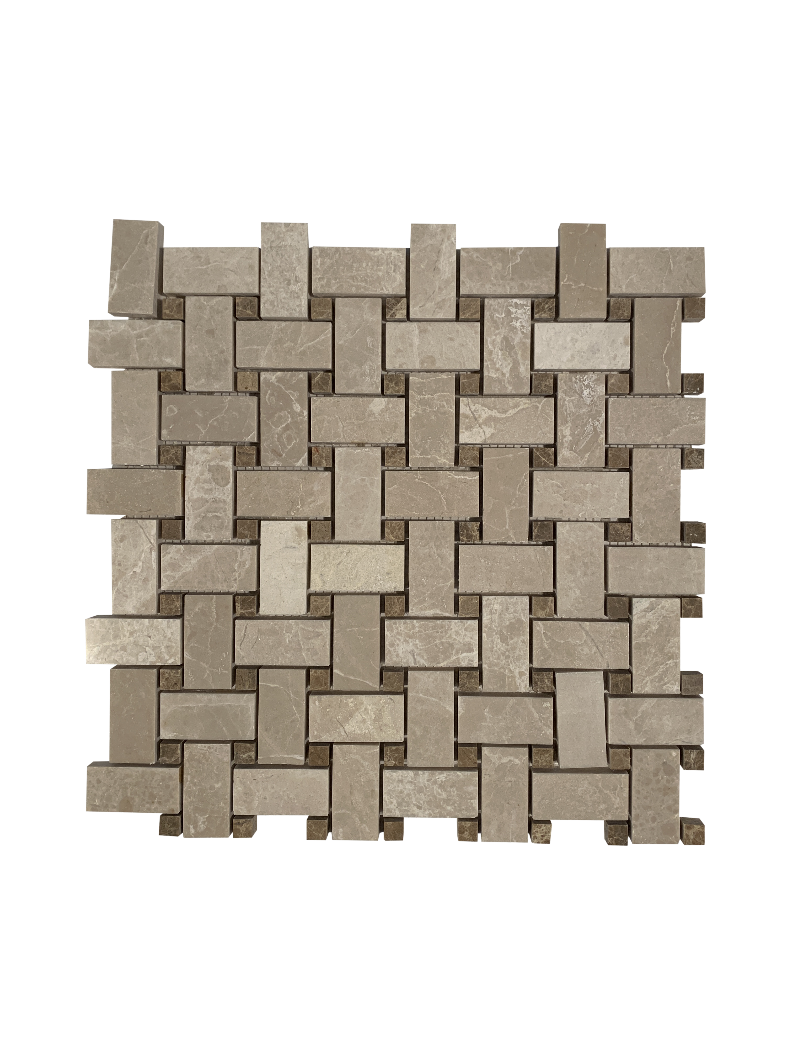 BOTTOCINO MARBLE MOSAIC POLISHED BASKET WAVE LIGHT EMPERADOR DOT 1